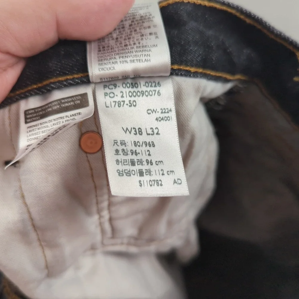 Levis 501 Jeans Mens‎ 38x32 Black Button Fly Western Faded Classic American